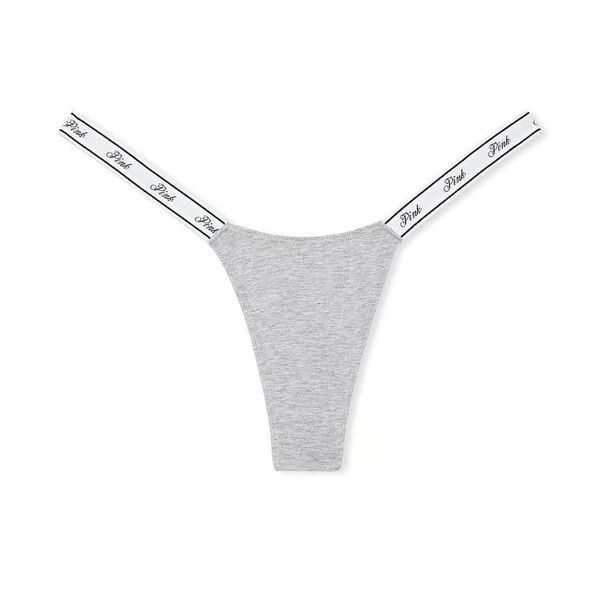 Трусики-стринги женские хлопковые PINK Victoria's Secret Logo Cotton Shine Micro Thong красные qlo-900-fmk фото