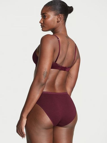 Трусики-бікіні жіночі Victoria's Secret Stretch Cotton Bikini Panty бордові 4g0-2n1-rwo фото