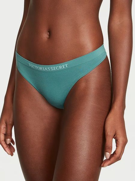 Трусики-стрінги жіночі з мікрофібри Victoria's Secret Seamless Thong Panty зелені 4zb-9s6-ne5 фото