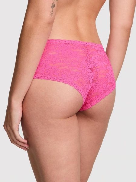 Трусики-чики женские кружевные PINK Victoria's Secret Wink Strappy Cheeky Panty розовые weh-37f-kj4 фото