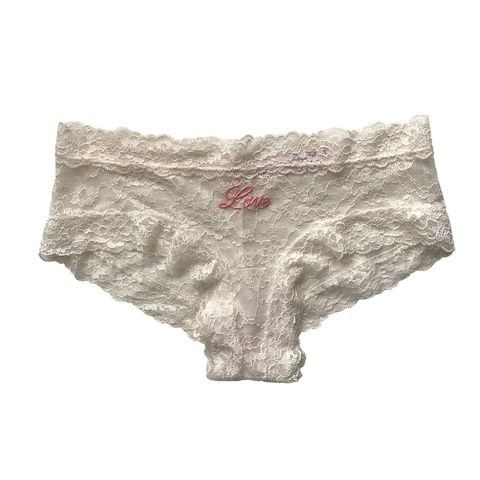 Трусики-чики женские кружевные Victoria's Secret Lace-Up Cheeky Panty белые 9kk-hlf-ixs фото
