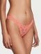 Трусики-бразилиана женские кружевные PINK Victoria's Secret Lace Brazilian Panty персиковые svy-gt6-ypm фото 1