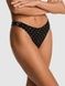 Трусики-стринги женские хлопковые PINK Victoria's Secret Logo Cotton High-Leg Thong черные zfk-jlk-w9j фото 1