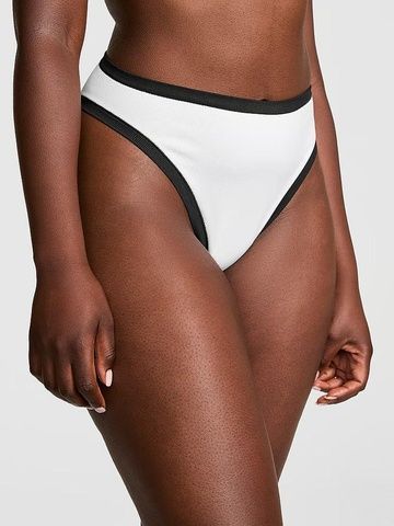 Трусики-бразиліана жіночі з високою посадкою PINK Victoria's Secret Seamless Brazilian Panty белые 7og-g74-n7j фото