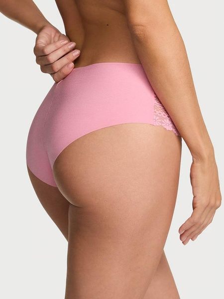 Трусики-чики женские бесшовные с кружевом Victoria's Secret No-Show Daisy Lace Cheeky Panty розовые 91j-fsj-1bx фото