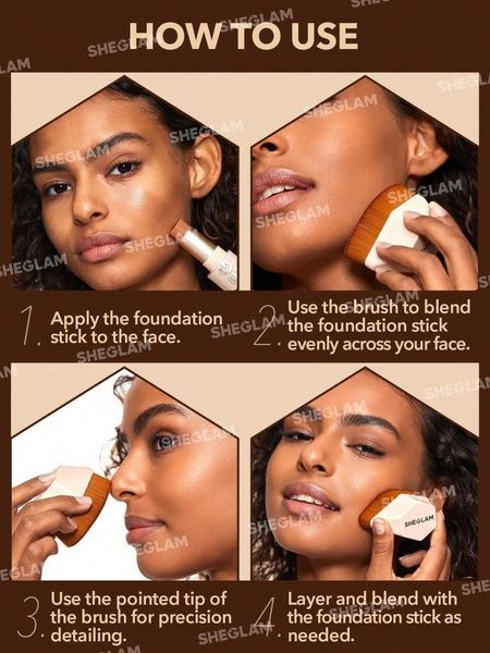 Пензлик широкий для тональної основи Sheglam Skin Magnet Foundation Brush 4c8-5bi фото