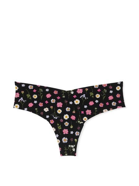 Трусики-стрінги жіночі безшовні Victoria's Secret No-Show Thong Panty чорні c9g-iyn-fd9 фото