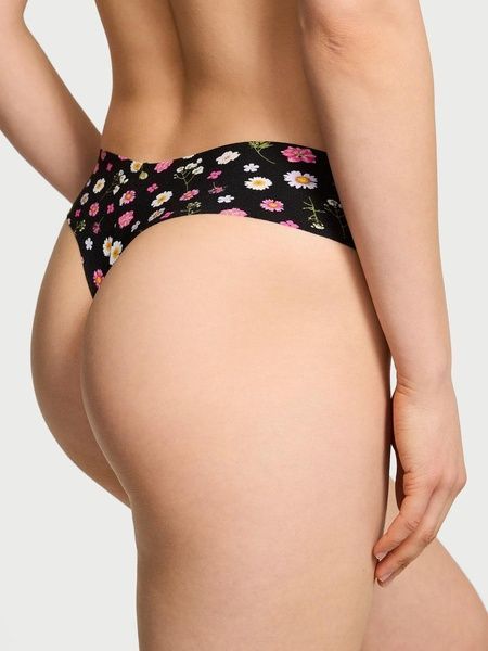 Трусики-стрінги жіночі безшовні Victoria's Secret No-Show Thong Panty чорні c9g-iyn-fd9 фото