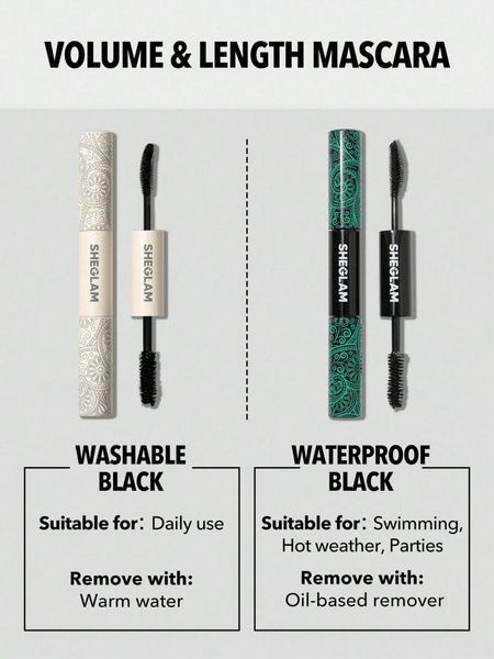 Тушь для длины и объема ресниц Sheglam All-In-One Volume & Length Mascara-Washable Black 6ai-5c0 фото