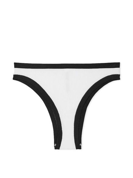 Трусики-бразиліана жіночі з високою посадкою PINK Victoria's Secret Seamless Brazilian Panty білі 7og-g74-n7j фото