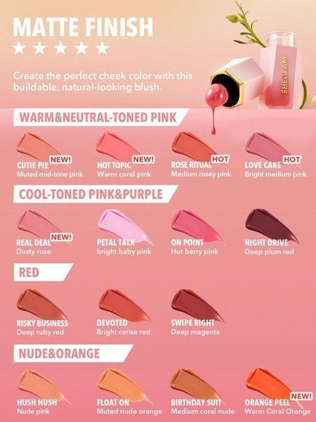Жидкие румяна Sheglam Color Bloom Liquid Blush-Orange Peel 64c-819 фото
