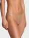 Трусики-стринги женские люксовые со стразами Victoria's Secret Sheer Shine Thong Panty бежевые t6v-cn4-8lx фото 5