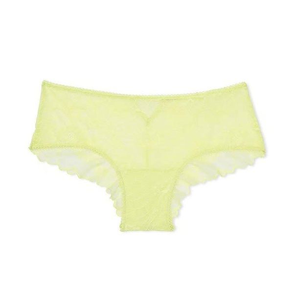 Трусики-чики женские кружевные Victoria's Secret Lace Cheeky Panty желтые h2z-ix4-0qi фото