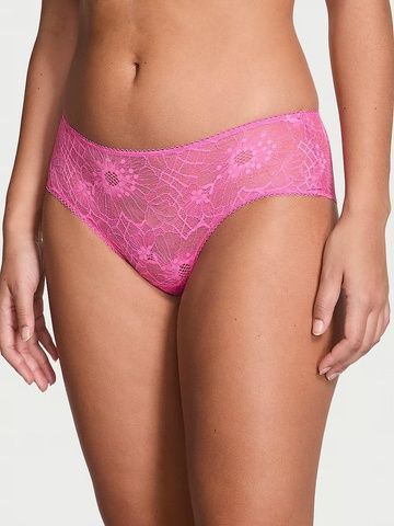 Трусики-чики женские кружевные Victoria's Secret Lace Cheeky Panty розовые 1i9-vur-nuy фото