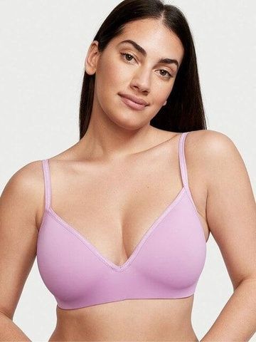 Бюстгальтер без пуш-ап Victoria's Secret Lightly-Lined Wireless Bra сиреневый tv0-jid-gti фото
