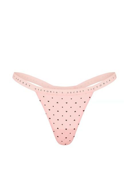 Трусики-стринги бавовняні Victoria's Secret Stretch Cotton V-String Panty пудрові 4no-42l-3jp фото