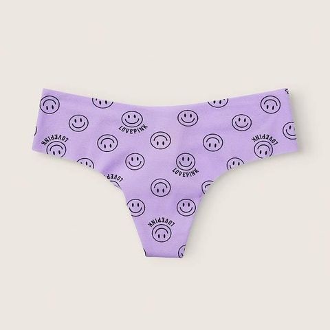 Трусики-стринги женские бесшовные PINK Victoria's Secret No-Show Thong Panty сиреневые gcr-vaj-1bd фото