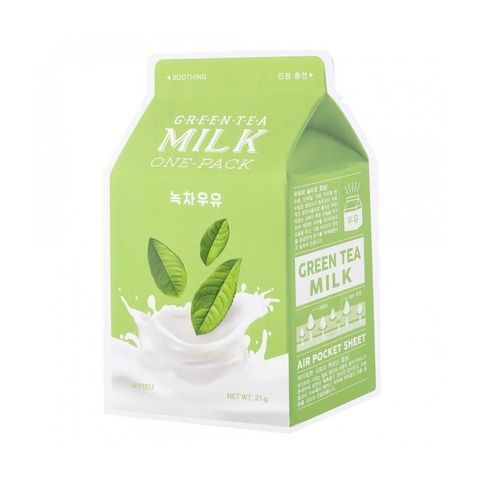Тканевая маска с молочными протеинами и зеленым чаем A`pieu One-Pack Milk Mask Green Tea, 21 г 900100012400 фото