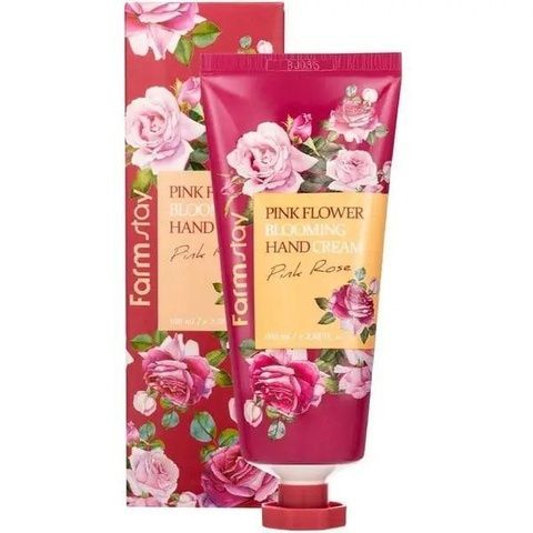 Крем для рук с экстрактом розы FarmStay Pink Flower Blooming Hand Cream Pink Rose 100 мл ib1-687 фото