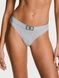 Трусики-стринги женские хлопковые с логотипом Victoria's Secret Logo Cotton Shine Patch Thong Panty серые dxg-efd-7j8 фото 1