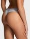 Трусики-стринги женские хлопковые с логотипом Victoria's Secret Logo Cotton Shine Patch Thong Panty серые dxg-efd-7j8 фото 2