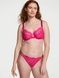 Стринги люксовые кружевные со стразами, розовые Victoria's Secret Double Shine Strap Lace Thong Panty 6gh-lz2-79r фото 4
