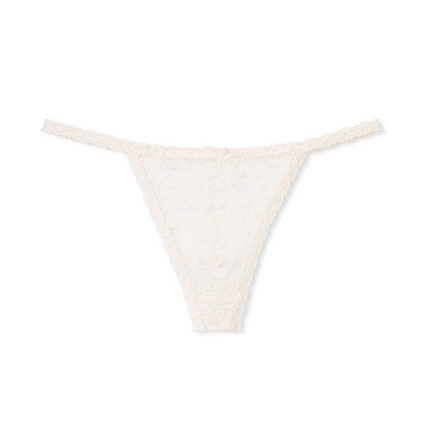 Трусики-стрінги жіночі мереживні PINK Victoria's Secret Wink V-String Panty білі k29-rvw-lh7 фото