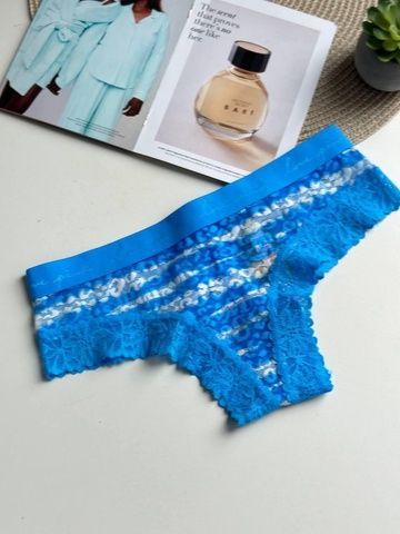 Трусики-чики женские кружевные PINK Victoria's Secret синие hqp-idy-yyz фото