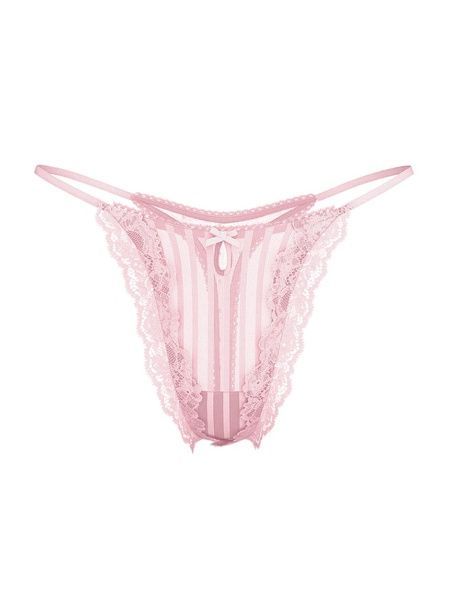 Трусики-стринги жіночі мереживні Victoria's Secret Lacie Sheer Heritage String Thong Panty&nbsp;пудрові b38-l7w-6at фото