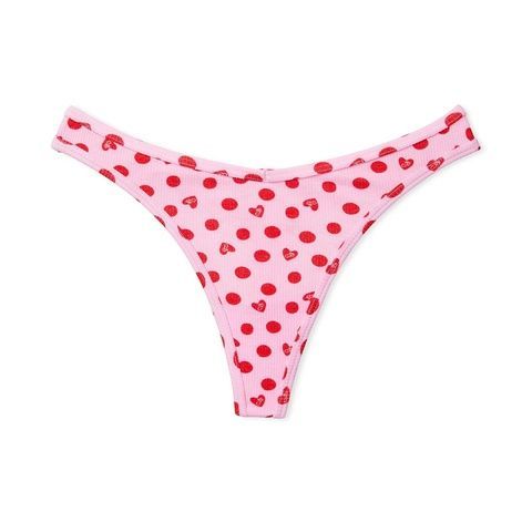 Трусики-стринги женские PINK Victoria's Secret Cotton High-Leg Panty розовые ty4-exm-aqg фото