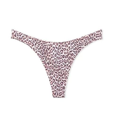 Трусики-стринги женские хлопковые Victoria's Secret Stretch Cotton High-Leg Scoop Thong Panty леопардовые 38w-4y3-j24 фото