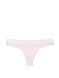 Трусики-стринги женские хлопковые з логотипом Victoria's Secret Logo Cotton Thong Panty белые yng-55t-qu7 фото 2