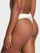 Трусики-стринги женские хлопковые с логотипом Victoria's Secret Logo Rib Cotton Hardware Thong Panty бежевые 58v-ki1-cku фото 2