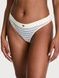 Трусики-стринги женские хлопковые с логотипом Victoria's Secret Logo Rib Cotton Hardware Thong Panty бежевые 58v-ki1-cku фото 1